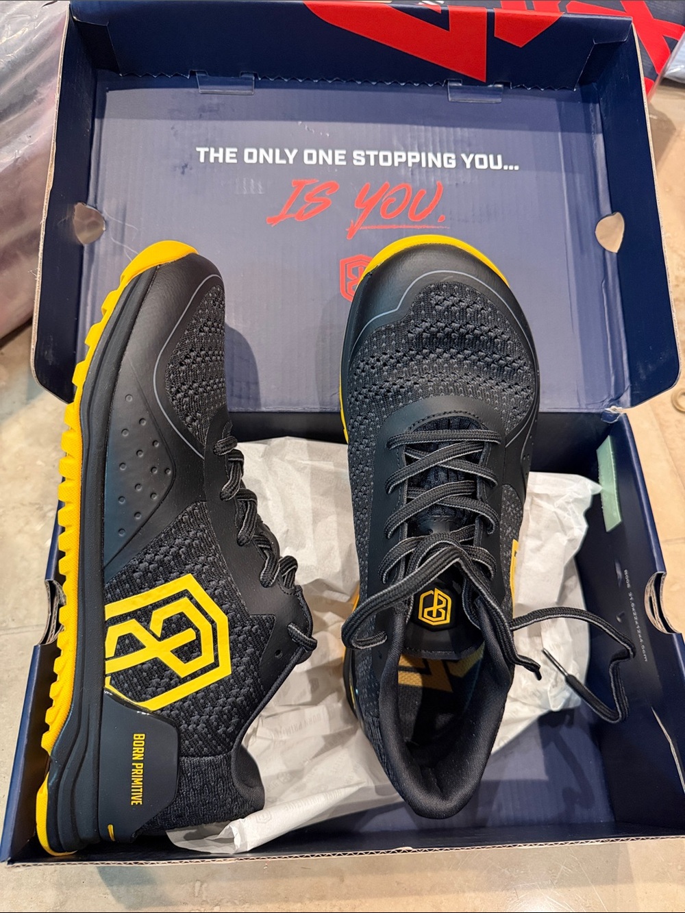 Born Primitive Black and Yellow Men's Training Sneakers